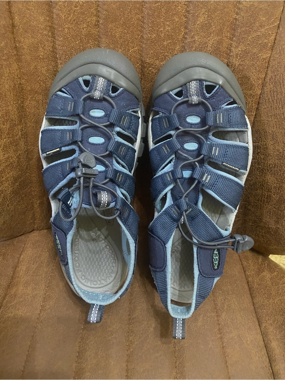 Keen Men’s Navy and Light Blue Closed-Toe Sport Sandals